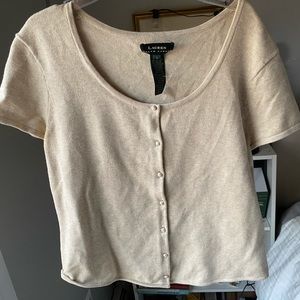 Ralph Lauren Beige Button Tee